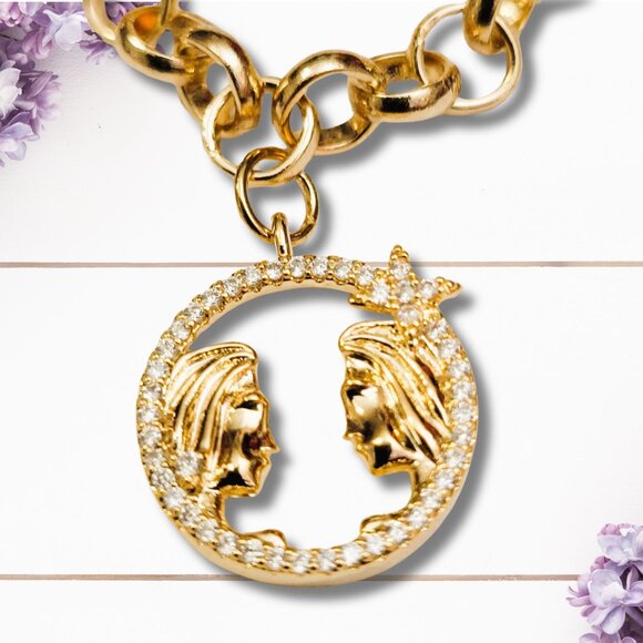 Gemini Zodiac Sign Charm Bracelet - Picture 4 of 6